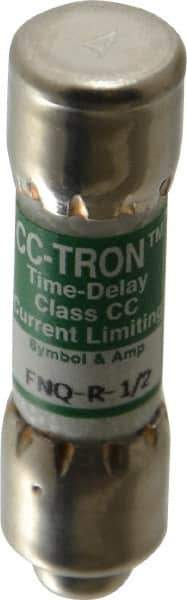 Cooper Bussmann - 300 VDC, 600 VAC, 0.5 Amp, Time Delay General Purpose Fuse - Fuse Holder Mount, 1-1/2" OAL, 200 at AC (RMS) kA Rating, 13/32" Diam - Top Tool & Supply