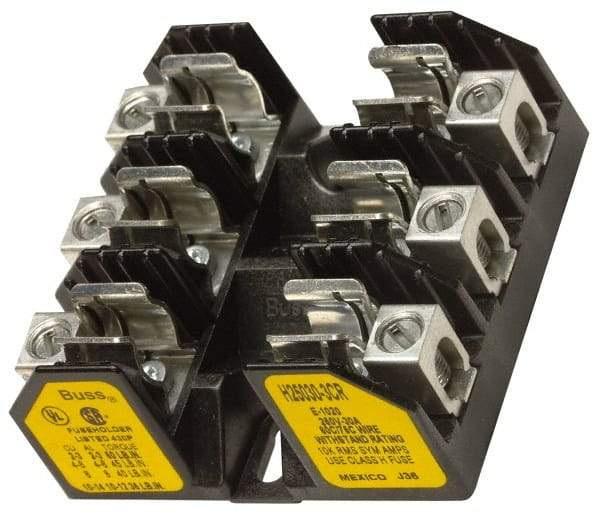 Cooper Bussmann - 1 Pole, 8 to 1/0 AWG, 250 VAC/VDC, 100 Amp, Screw Mount Fuse Block - 7.36 Inch Long x 1.81 Inch Wide x 2.06 Inch High Block - Top Tool & Supply