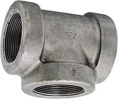 Made in USA - Size 1/2", Class 125, Cast Iron Black Pipe Tee - 175 psi, FPT End Connection - Top Tool & Supply