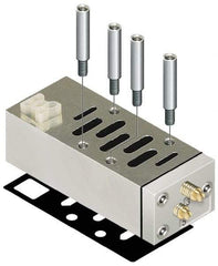 Parker - ISO 1 Sandwich Flow Control Valve - ISO 5599-2 Plug-In, 0 to 145 PSI & Zinc Material - Top Tool & Supply