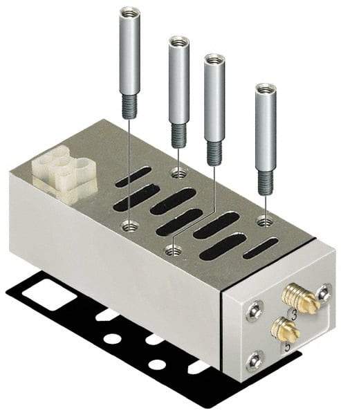 Parker - ISO 2 Sandwich Flow Control Valve - ISO 5599-2 Plug-In, 0 to 145 PSI & Zinc Material - Top Tool & Supply