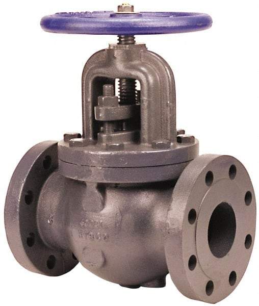 NIBCO - 2" Pipe, Flanged Ends, Iron Renewable Globe Valve - Bronze Disc, Bolted Bonnet, 500 psi WOG, 250 psi WSP, Class 250 - Top Tool & Supply