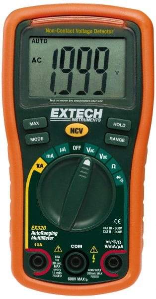 Extech - 5 Piece, Digital Multimeter Kit - 1,000 & 750 Volt Max, 10 Max Amp - Top Tool & Supply