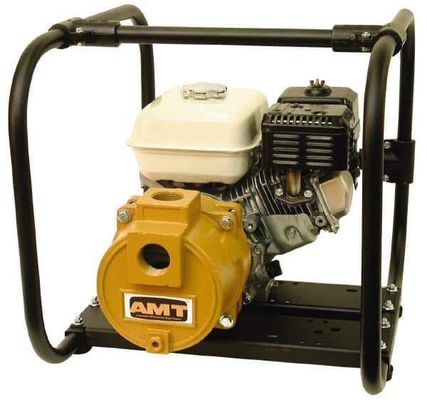 American Machine & Tool - 5.5 HP, 3,600 RPM, 1-1/2 Port Size, Honda, Self Priming Engine Pump - Cast Iron, 3 Quart Tank Size, Buna-N Shaft Seal, Stainless Steel Shaft Sleeve - Top Tool & Supply