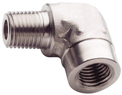 Made in USA - 1" Grade 316 Stainless Steel Pipe 90° Street Elbow - MNPT x FNPT End Connections, 1,750 psi - Top Tool & Supply