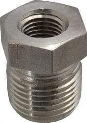 Made in USA - 1 x 1/4" Grade 316 Stainless Steel Pipe Hex Bushing - MNPT x FNPT End Connections, 3,600 psi - Top Tool & Supply