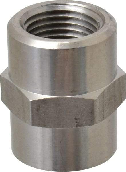 Made in USA - 1-1/2" Grade 316 Stainless Steel Pipe Hex Coupling - FNPT End Connections, 2,400 psi - Top Tool & Supply