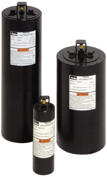 Parker - Piston Accumulators Fluid Capacity: 2-1/2 Gallon Fluid Capacity in Cubic Inches: 578 - Top Tool & Supply