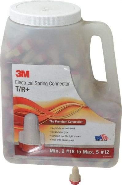 3M - 2, 18 to 5, 12 AWG, 600 Volt, Flame Retardant, Wing Twist on Wire Connector - Red & Tan, 221°F - Top Tool & Supply