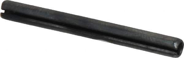 Made in USA - 5/32" Diam x 1-1/2" Long Slotted Spring Pin - Grade 1070-1090 Alloy Steel, Black Oxide Finish - Top Tool & Supply