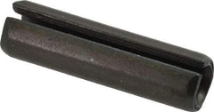 Made in USA - 3/8" Diam x 1-3/8" Long Slotted Spring Pin - Grade 1070-1090 Alloy Steel, Black Oxide Finish - Top Tool & Supply