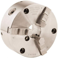 Buck Chuck Company - 3 Jaws, 8" Diam, Self Centering Manual Lathe Chuck - Front Mount, Adjustable, 4,000 Max RPM, 2.37" Through Hole Diam, Forged Steel - Top Tool & Supply