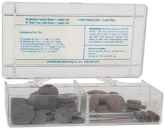 Cratex - 49 Piece Rubberized Small Wheel & Abrasive Point Set - Includes 4 Mandrels, 3 Points & 42 Wheels - Top Tool & Supply