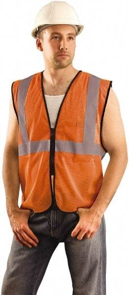 OccuNomix - Size 2X/3XL High Visibility Orange Mesh General Purpose Vest - Zipper Closure, 1 Pocket, Polyester - Top Tool & Supply