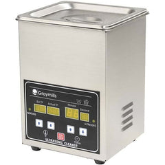 Ultrasonic Cleaner: Bench Top 120V, 3-7/8″ Deep x 5-7/8″ Long x 5-1/4″ Wide Inside Tank Dimensions, 304 Stainless Steel Tank