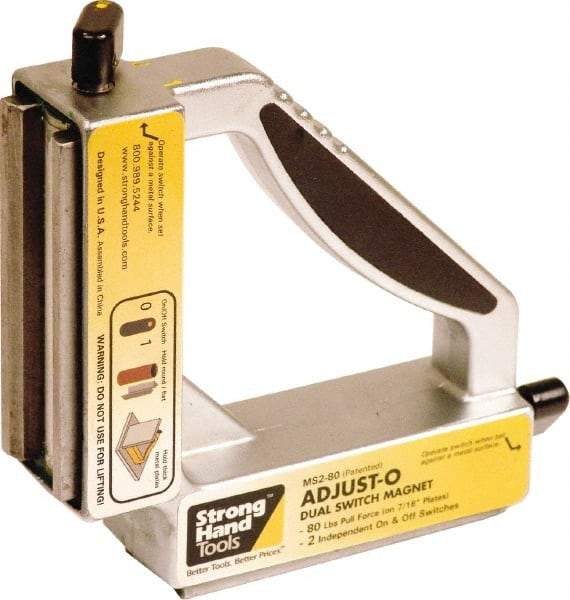 Strong Hand Tools - 6" Wide x 1-1/2" Deep x 6" High Magnetic Welding & Fabrication Square - 80 Lb Average Pull Force - Top Tool & Supply