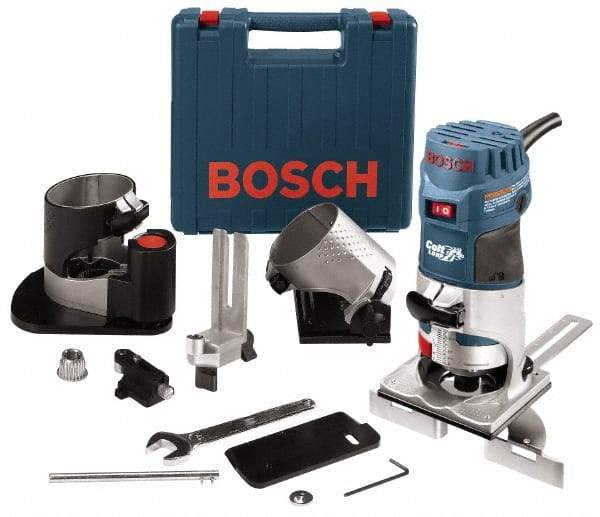 Bosch - Router Kits Router Type: Palm Grip Speed (RPM): 16000-35000 - Top Tool & Supply