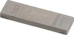 Mitutoyo - 0.107" Rectangular Steel Gage Block - Accuracy Grade 0, Includes Certificate of Inspection - Top Tool & Supply