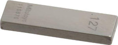 Mitutoyo - 0.127" Rectangular Steel Gage Block - Accuracy Grade 0, Includes Certificate of Inspection - Top Tool & Supply