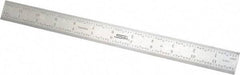 SPI - 12" Long, 1/64, 1/32, 1/16, 1/8" Graduation, Rigid Steel Rule - 4R Graduation Style, 1" Wide, Silver - Top Tool & Supply