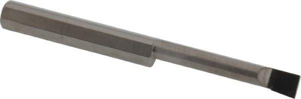 Accupro - 0.2" Min Bore Diam, 1.2" Max Bore Depth, 1/4 Shank Diam, Boring Bar - Left Hand Cut, Solid Carbide, Bright Finish - Exact Industrial Supply