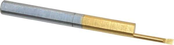 Accupro - 0.05" Min Bore Diam, 0.3" Max Bore Depth, 1/8 Shank Diam, Boring Bar - Right Hand Cut, Solid Carbide, TiN Finish - Exact Industrial Supply