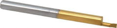 Accupro - 0.06" Min Bore Diam, 0.15" Max Bore Depth, 1/8 Shank Diam, Boring Bar - Right Hand Cut, Solid Carbide, TiN Finish - Exact Industrial Supply