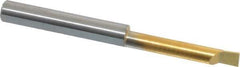 Accupro - 0.16" Min Bore Diam, 0.9" Max Bore Depth, 3/16 Shank Diam, Boring Bar - Right Hand Cut, Solid Carbide, TiN Finish - Exact Industrial Supply