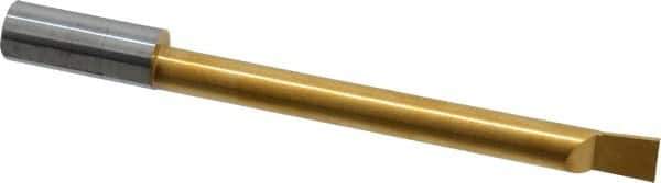 Accupro - 0.32" Min Bore Diam, 3" Max Bore Depth, 3/8 Shank Diam, Boring Bar - Right Hand Cut, Solid Carbide, TiN Finish - Exact Industrial Supply