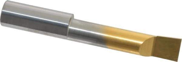 Accupro - 0.36" Min Bore Diam, 1-1/2" Max Bore Depth, 3/8 Shank Diam, Boring Bar - Right Hand Cut, Solid Carbide, TiN Finish - Exact Industrial Supply