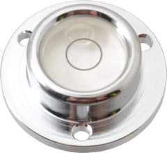 Geier & Bluhm, Inc. - 1-1/4 Inch Base Diameter x 0.44 Inch Overall Height, 1 Circle, Brass Bull's Eye Circular Level - 0.276 Inch Vial Diameter, 5/8 Inch Inner Diameter, 0.12 Inch Mounting Hole Diameter, 0.1 Inch Sensitivity, -40 to 150°F - Top Tool & Supply