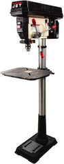 Jet - 16-1/2" Swing, Variable Speed Pulley Drill Press - Variable Speed, 3/4 hp, Single Phase - Top Tool & Supply