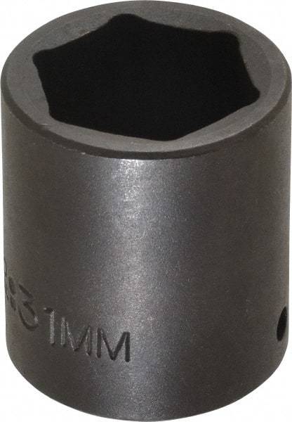 Proto - 1/2" Drive 31mm Standard Impact Socket - 6 Points, 2" OAL - Top Tool & Supply