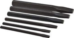 Mayhew - 6 Piece Cold Chisel Set - 5, 4-1/2, 5, 5-3/4, 6 & 7" OAL, Sizes Included 1/4 to 3/4" - Top Tool & Supply