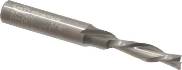 Onsrud - 3/16" Cutting Diam x 3/4" Length of Cut, 2 Flute, Downcut Spiral Router Bit - Uncoated, Right Hand Cut, Solid Carbide, 2" OAL x 1/4" Shank Diam, Double Edge, 30° Helix Angle - Top Tool & Supply