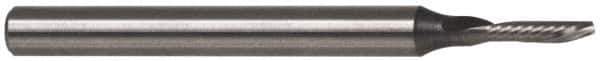 Accupro - 1/16" Cutting Diam x 1/4" Length of Cut, 1 Flute, Downcut Spiral Router Bit - Uncoated, Right Hand Cut, Solid Carbide, 2" OAL x 1/4" Shank Diam, Single Edge, 21° Helix Angle - Top Tool & Supply