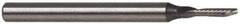 Accupro - 1/16" Cutting Diam x 1/4" Length of Cut, 1 Flute, Downcut Spiral Router Bit - Uncoated, Right Hand Cut, Solid Carbide, 1-1/2" OAL x 1/8" Shank Diam, Single Edge, 21° Helix Angle - Top Tool & Supply