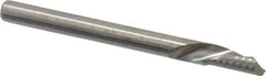 Onsrud - 1/8" Cutting Diam x 1/4" Length of Cut, 1 Flute, Downcut Spiral Router Bit - Uncoated, Right Hand Cut, Solid Carbide, 1-1/2" OAL x 1/8" Shank Diam, Single Edge, 22° Helix Angle - Top Tool & Supply