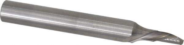 Onsrud - 1/8" Cutting Diam x 1/4" Length of Cut, 1 Flute, Downcut Spiral Router Bit - Uncoated, Right Hand Cut, Solid Carbide, 2" OAL x 1/4" Shank Diam, Single Edge, 22° Helix Angle - Top Tool & Supply