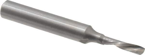 Onsrud - 1/8" Cutting Diam x 1/2" Length of Cut, 1 Flute, Downcut Spiral Router Bit - Uncoated, Right Hand Cut, Solid Carbide, 2" OAL x 1/4" Shank Diam, Single Edge, 22° Helix Angle - Top Tool & Supply