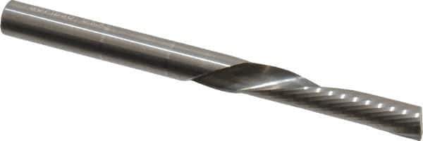 Onsrud - 1/4" Cutting Diam x 1-1/4" Length of Cut, 1 Flute, Downcut Spiral Router Bit - Uncoated, Right Hand Cut, Solid Carbide, 3" OAL x 1/4" Shank Diam, Single Edge, 22° Helix Angle - Top Tool & Supply