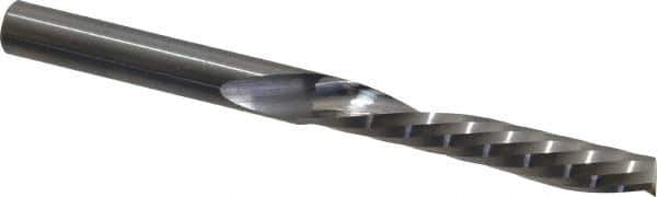 Onsrud - 1/4" Cutting Diam x 1-1/2" Length of Cut, 1 Flute, Downcut Spiral Router Bit - Uncoated, Right Hand Cut, Solid Carbide, 3" OAL x 1/4" Shank Diam, Single Edge, 21° Helix Angle - Top Tool & Supply