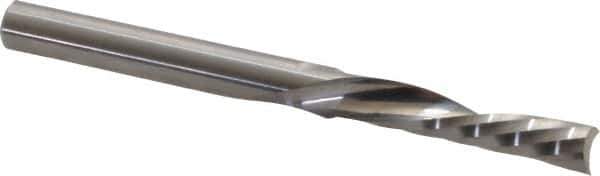 Onsrud - 1/4" Cutting Diam x 1-1/4" Length of Cut, 1 Flute, Downcut Spiral Router Bit - Uncoated, Right Hand Cut, Solid Carbide, 3" OAL x 1/4" Shank Diam, Single Edge, 21° Helix Angle - Top Tool & Supply