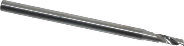 Onsrud - 3/32" Cutting Diam x 1/4" Length of Cut, 1 Flute, Upcut Spiral Router Bit - Uncoated, Right Hand Cut, Solid Carbide, 2" OAL x 1/8" Shank Diam, Single Edge, 22° Helix Angle - Top Tool & Supply