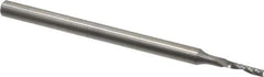 Onsrud - 1/16" Cutting Diam x 1/4" Length of Cut, 1 Flute, Upcut Spiral Router Bit - Uncoated, Right Hand Cut, Solid Carbide, 2" OAL x 1/8" Shank Diam, Single Edge, 21° Helix Angle - Top Tool & Supply