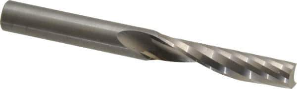 Onsrud - 3/8" Cutting Diam x 1-5/8" Length of Cut, 1 Flute, Upcut Spiral Router Bit - Uncoated, Right Hand Cut, Solid Carbide, 3-1/2" OAL x 3/8" Shank Diam, Single Edge, 21° Helix Angle - Top Tool & Supply