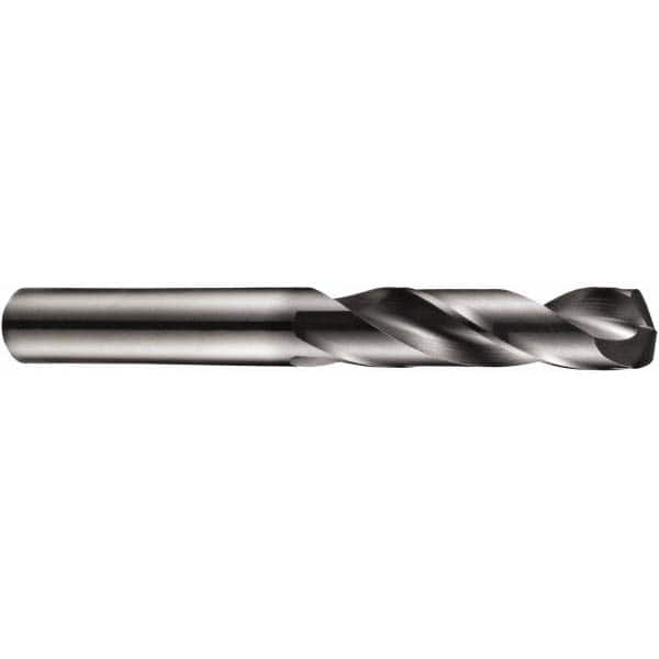 Screw Machine Length Drill Bit: 0.2953″ Dia, 140 °, Solid Carbide Coated, Right Hand Cut, Spiral Flute, Straight-Cylindrical Shank, Series R457