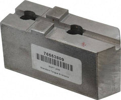 H & R Manufacturing - Tongue & Groove Attachment, Square Soft Lathe Chuck Jaw - Steel, 1-3/4" Btw Mount Hole Ctrs, 3-15/16" Long x 1-1/2" Wide x 1-7/8" High, 5/16" Groove - Top Tool & Supply