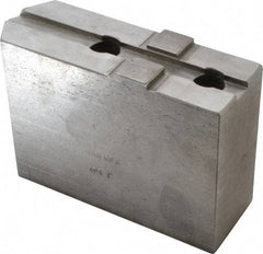 H & R Manufacturing - Tongue & Groove Attachment, Square Soft Lathe Chuck Jaw - Steel, 2-1/2" Btw Mount Hole Ctrs, 5-3/4" Long x 2" Wide x 3-7/8" High, 1/2" Groove - Top Tool & Supply