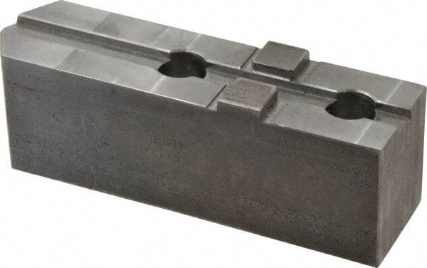 H & R Manufacturing - Tongue & Groove Attachment, Square Soft Lathe Chuck Jaw - Steel, 3" Btw Mount Hole Ctrs, 7-1/4" Long x 2" Wide x 2-5/16" High, 1/2" Groove - Top Tool & Supply